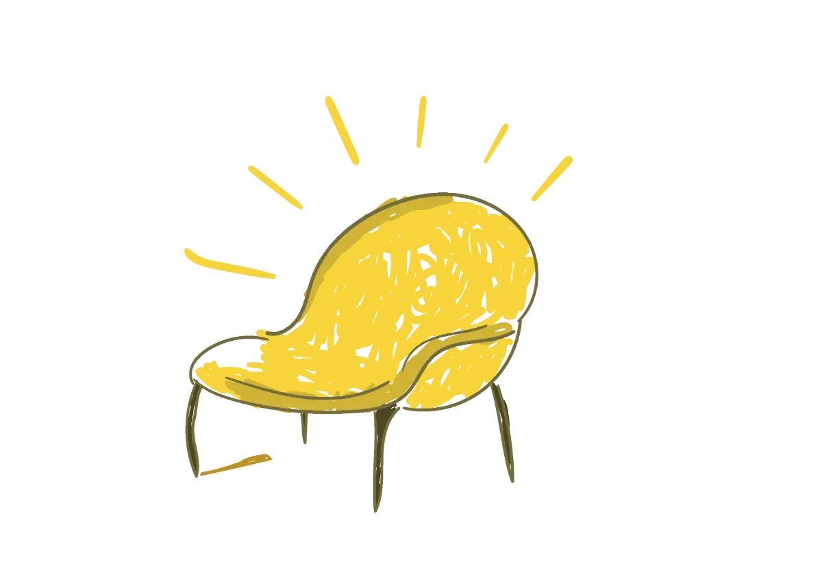 Ilustracija žute fotelje